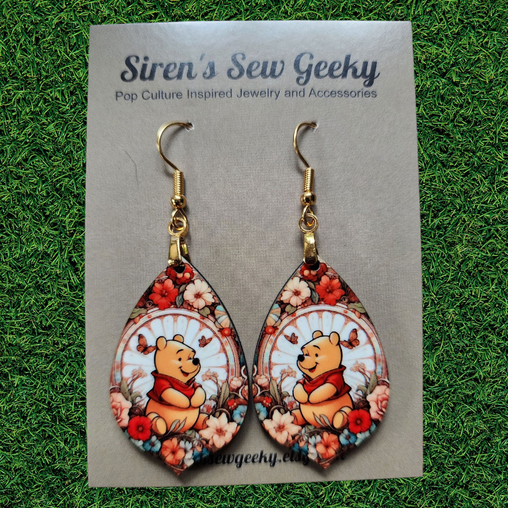 Winnie the Pooh Floral Earrings